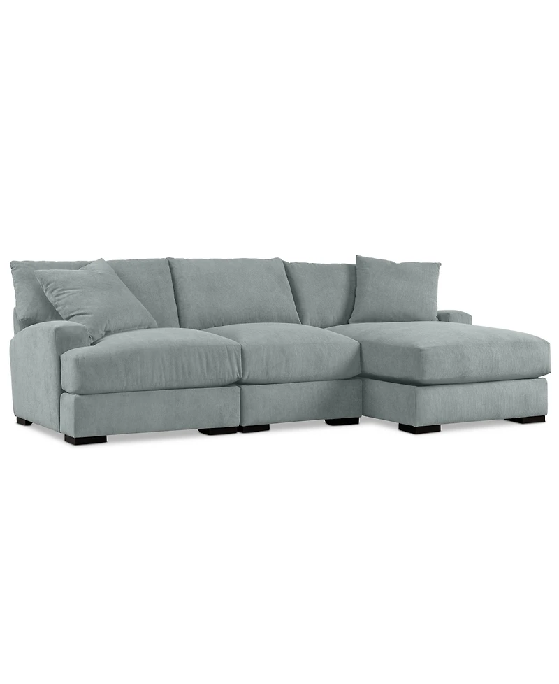Rhyder 3-Pc. Fabric Chaise Sectional, Exclusively at Macy's