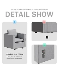 Streamdale Cozy Gray Single Sofa Chair Soft Cushion