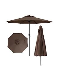 Outdoor Heavy Duty Market Umbrella with Crank Handle and 8 Sturdy Ribs
