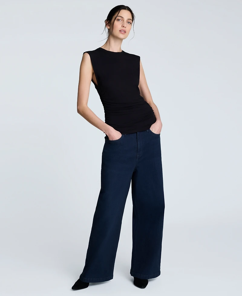 Kenneth Cole Women's Slouchy High-Rise Wide-Leg Jeans