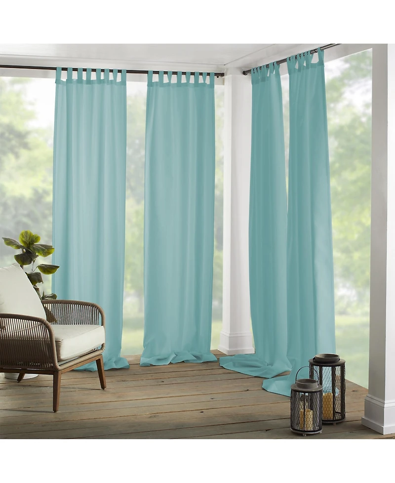 Elrene Home Fashions Matine Solid Tab Top Indoor/Outdoor Window Curtain