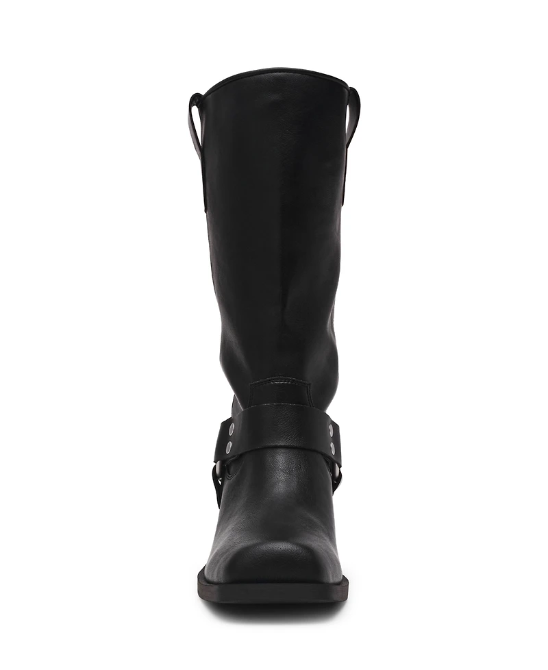 Dv Dolce Vita Women's Tanzy Wide Calf Tall Harness Moto Boots