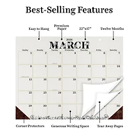 2026 Floral Large Desk Pad Monthly Blotter Calendar