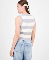 Ultra Flirt Juniors' Striped Crewneck Sweater Vest