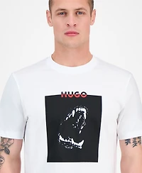 Hugo by Boss Men's Dobero Short Sleeve Crewneck Dog Fangs Graphic T-Shirt