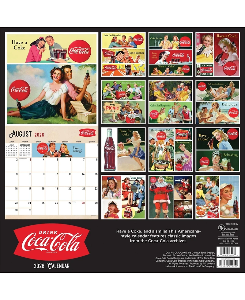 2026 Coke: Vintage Nostalgia Wall Calendar