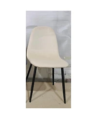 Streamdale Furniture Set of 4 Modern Velvet Dining Chairs with Black Metal Legs (Beige)