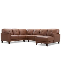 Ashlinn 4-Pc. Leather Chaise Sectional, Exclusively at Macy's