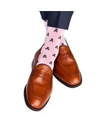 Trafalgar Men's Rodger Skull and Cross Bones Over The Calf Mercerized Cotton Socks
