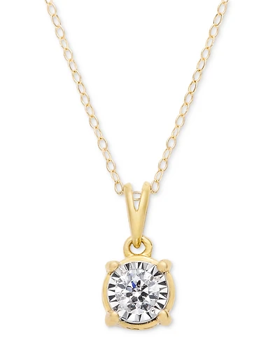 TruMiracle Diamond 18" Pendant Necklace (1/2 ct. t.w.) 14k White, Yellow, or Rose Gold
