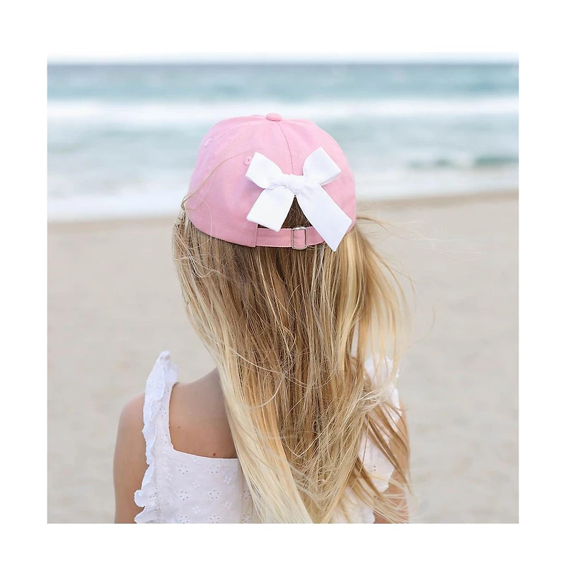 Bits & Bows Girls Girls Sister Bow Baseball Hat in Pink