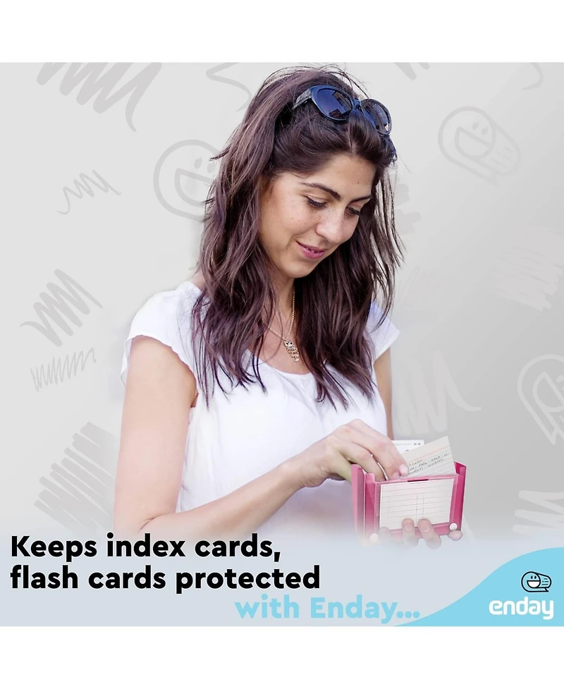 3" X 5" Index Card Case Holds 100 Cards Includes Business Card/Index Holder and 5 Tab Dividers Comes in Assorted Color – (Pack of 4)