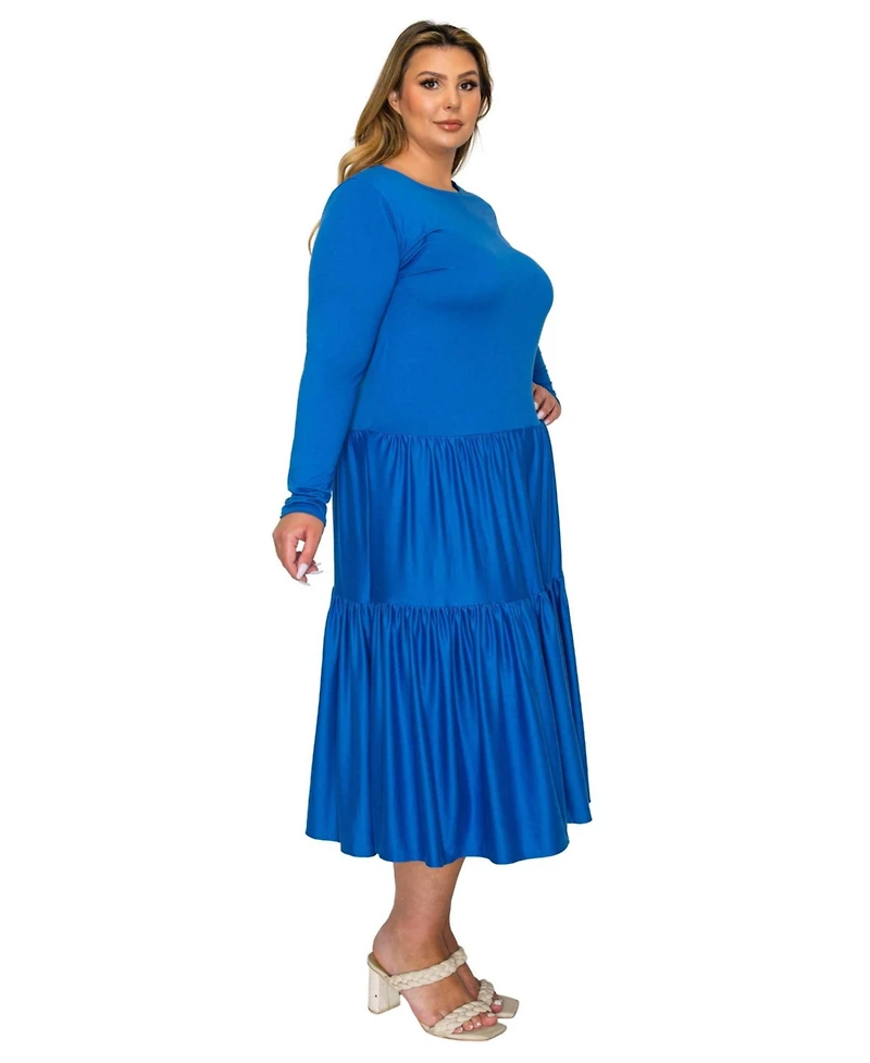 L I V D Plus Eliana Tiered Midi Dress