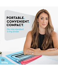 3 Hole Punch Pink, Portable Puncher for Ring Binder, Sheets Capacity, Removable Chip Tray, 10” Ruler School, Office, 1 Pc-by Enday