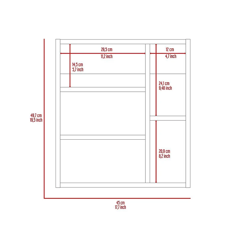 Depot E-shop Andes Medicine Single Door Cabinet With Mirror, Five Interior Shelves