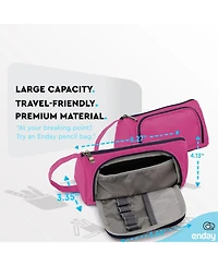 Enday Big Capacity Pencil Case, 3 Compartments Bags with Zipper, Large Pouch, Cute Case Organizer, Zipper Pouches