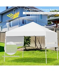 17 x 10 Feet Foldable Pop Up Canopy with Adjustable Dual Awnings