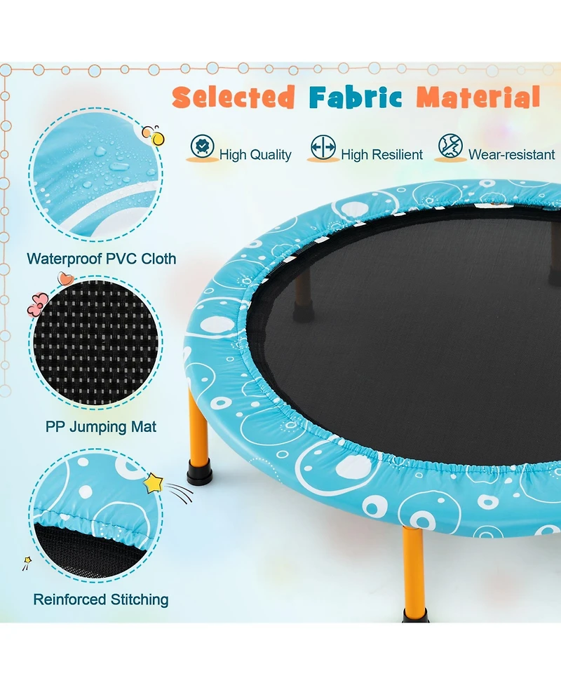 36 Inch Kids Trampoline Mini Rebounder with Full Covered Handrail