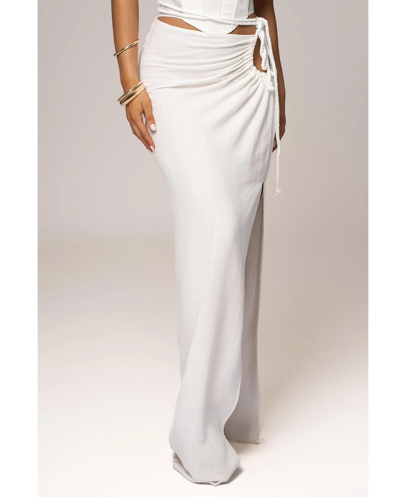 Jluxlabel Women's Destination Linen Skirt Set