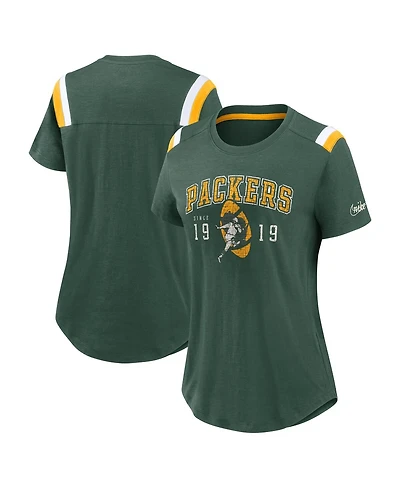 Nike Women's Green Green Bay Packers Historic Slub Fashion T-Shirt