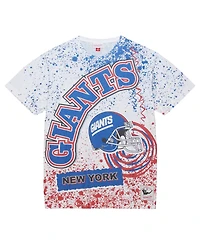Mitchell & Ness Men's White New York Giants Big Tall Allover Print T-Shirt