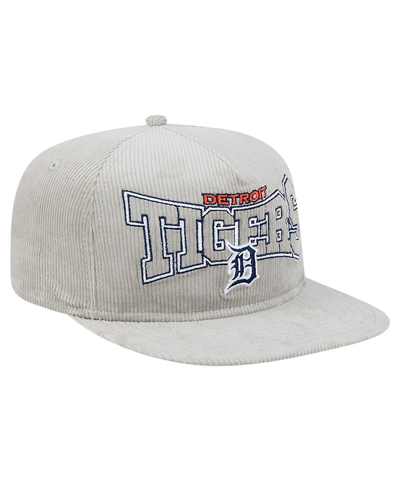 New Era Men's Gray Detroit Tigers Corduroy Golfer Snapback Hat