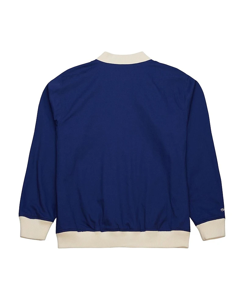Mitchell & Ness Men's Blue New York Rangers Vintage Coaches Cotton Twill Full-Zip Jacket