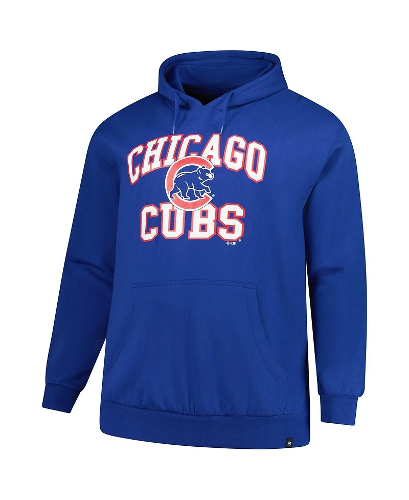 '47 Brand Men's Royal Chicago Cubs Big Tall Velocity Fleece Pullover Hoodie