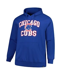'47 Brand Men's Royal Chicago Cubs Big Tall Velocity Fleece Pullover Hoodie