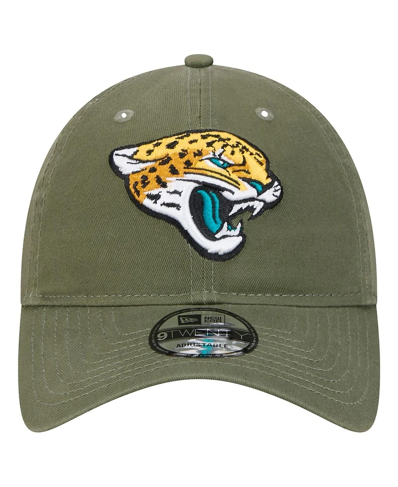 New Era Men's Olive Jacksonville Jaguars Main 9TWENTY Adjustable Hat