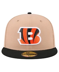 New Era Men's Tan Cincinnati Bengals Logo Main 59FIFTY Fitted Hat