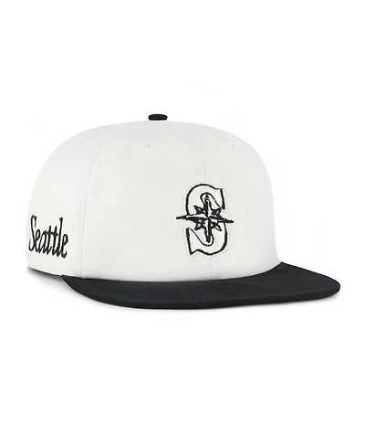 '47 Brand Women's White/Black Seattle Mariners Foundation Captain Snapback Hat