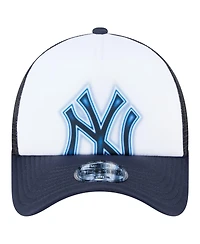 New Era Toddler White/Navy New York Yankees Painted A-Frame 9FORTY Trucker Adjustable Hat