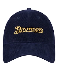 New Era Women's Navy Milwaukee Brewers Corduroy 9TWENTY Adjustable Hat