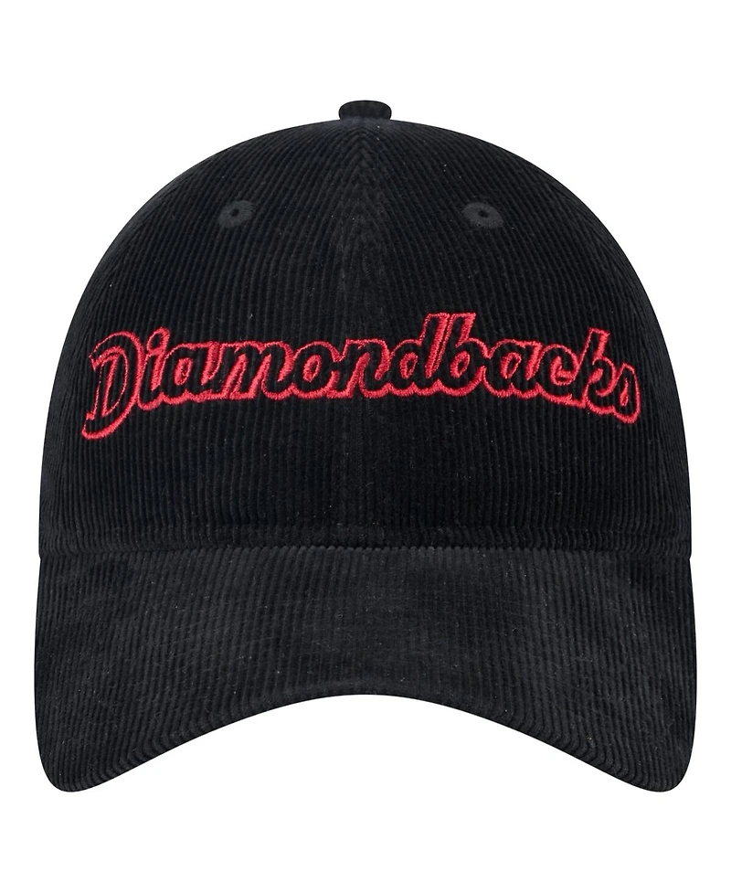 New Era Women's Black Arizona Diamondbacks Corduroy 9TWENTY Adjustable Hat