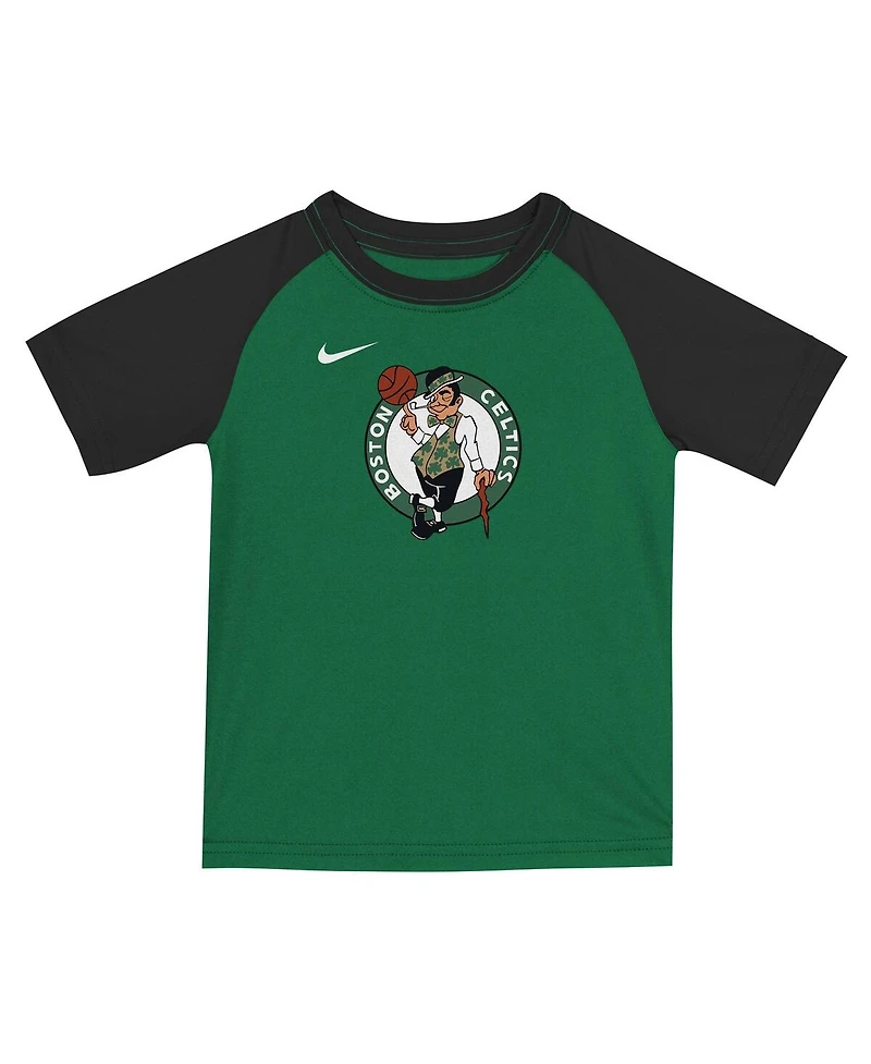 Nike Big Boys and Girls 2-Piece Kelly Green Boston Celtics Practice T-Shirt Shorts Set