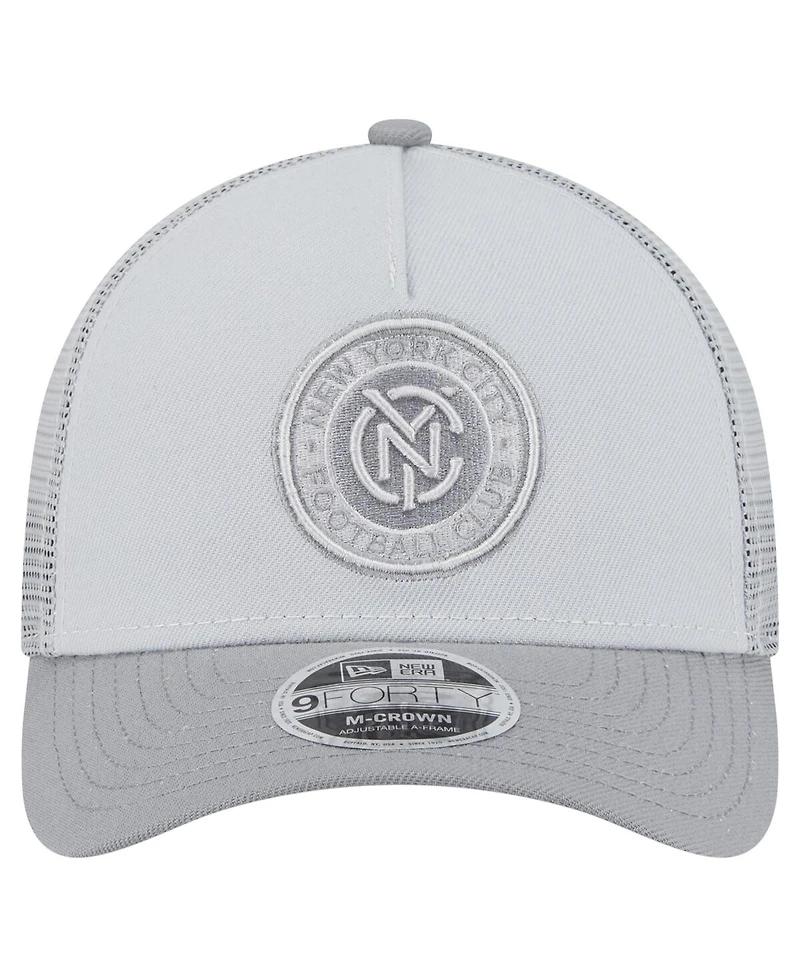 New Era Men's Gray New York City Fc Color Pack 9FORTY A-Frame Adjustable Trucker Hat