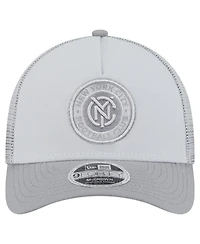 New Era Men's Gray New York City Fc Color Pack 9FORTY A-Frame Adjustable Trucker Hat
