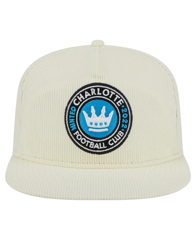 New Era Men's Cream Charlotte Fc 2025 Kickoff Snapback Golfer Hat