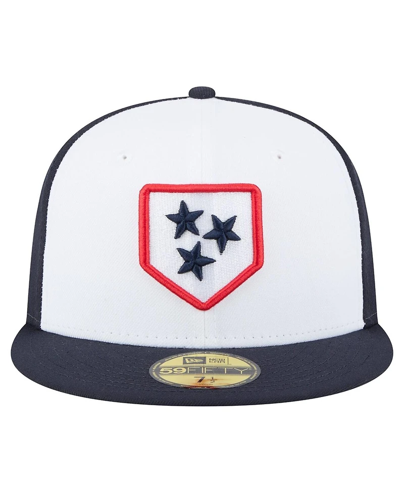 New Era Men's White/Black Nashville Sounds Authentic Collection 59FIFTY Fitted Hat