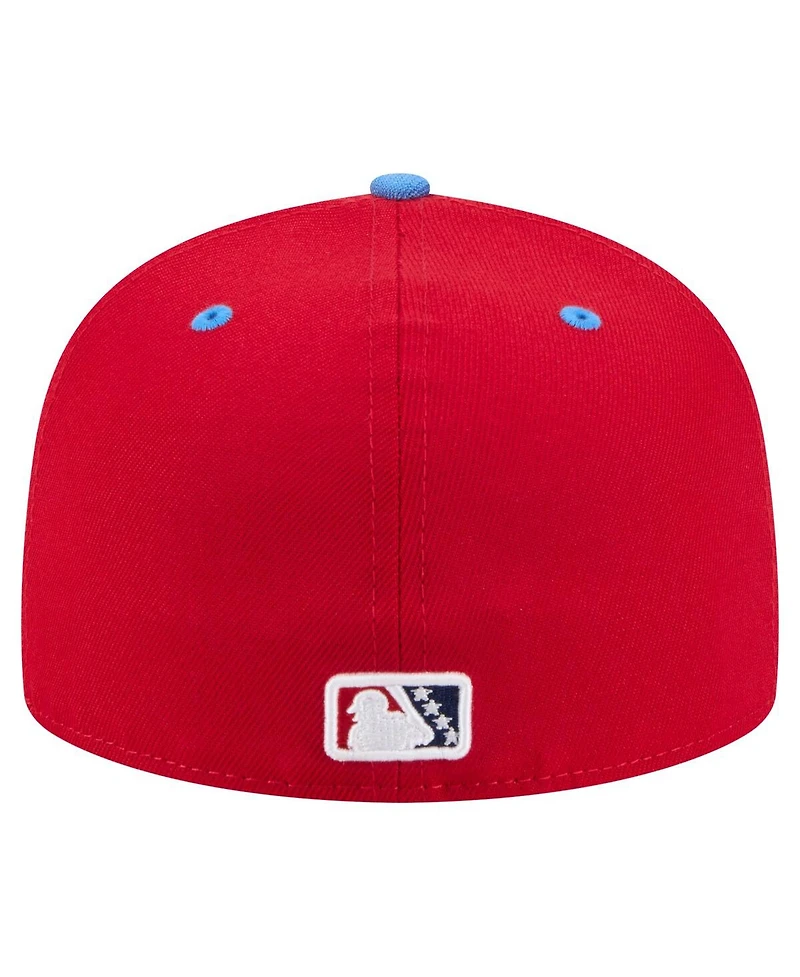 New Era Men's Red Jacksonville Jumbo Shrimp Authentic Collection 59FIFTY Fitted Hat