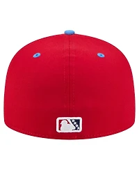 New Era Men's Red Jacksonville Jumbo Shrimp Authentic Collection 59FIFTY Fitted Hat