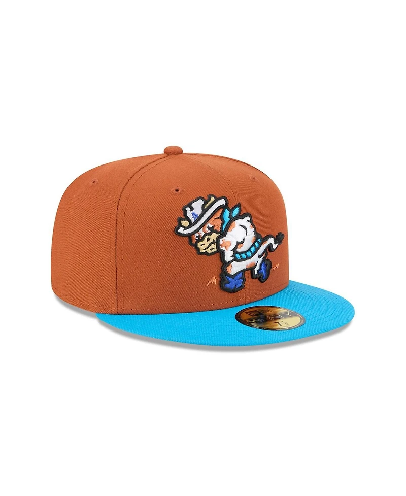 New Era Men's Brown Amarillo Sod Poodles Theme Nights 59FIFTY Fitted Hat