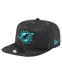 New Era Men's Black Miami Dolphins Gummy Golfer Snapback Hat