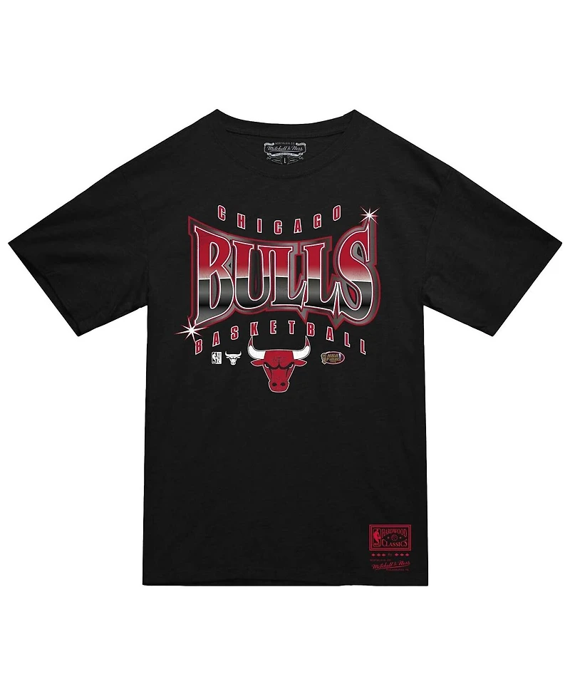 Mitchell & Ness Men's Black Chicago Bulls Worldwide Collection Glow Up T-Shirt