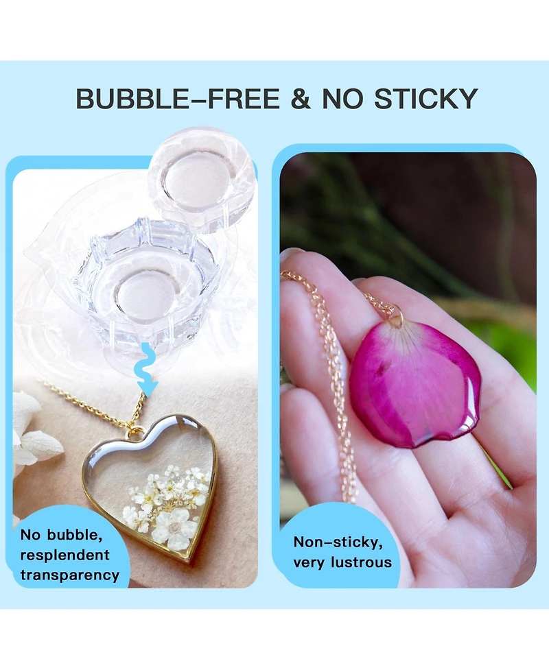 Uv Resin, 2 Pcs Upgrade Ultraviolet Epoxy Resin Crystal Clear Hard Glue Solar Cure Sunlight Activated Resin for Handmade Jewelry, Diy Craft Decoration