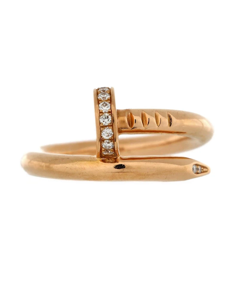 Pre-Owned Cartier Juste un Clou Ring 18K Rose Gold and Diamonds