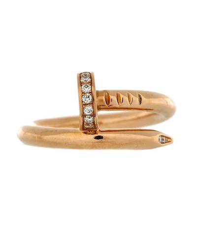 Pre-Owned Cartier Juste un Clou Ring 18K Rose Gold and Diamonds