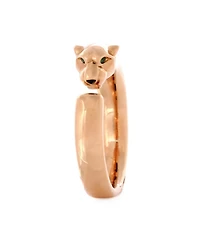 Pre-Owned Cartier 7mm Panthere de Cartier Band Ring 18K Rose Gold with Onyx and Tsavorite
