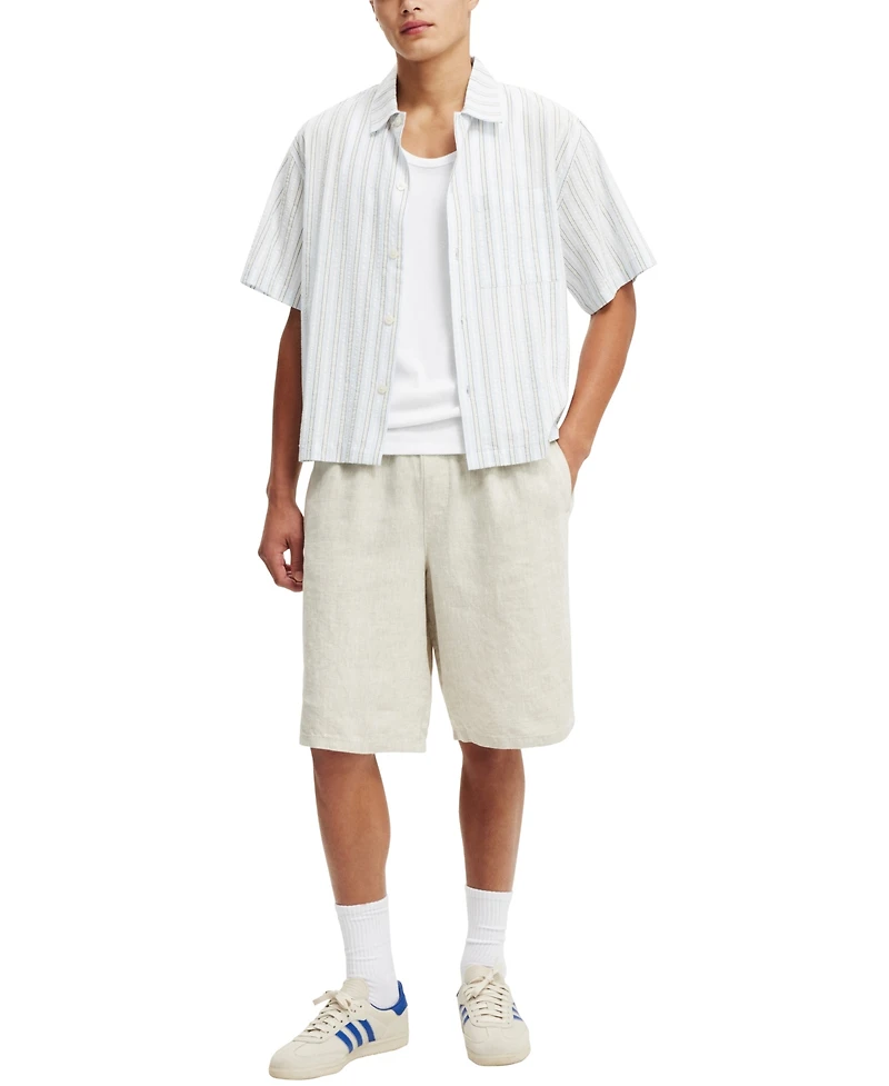 Cotton On Men's Baggy Linen Shorts